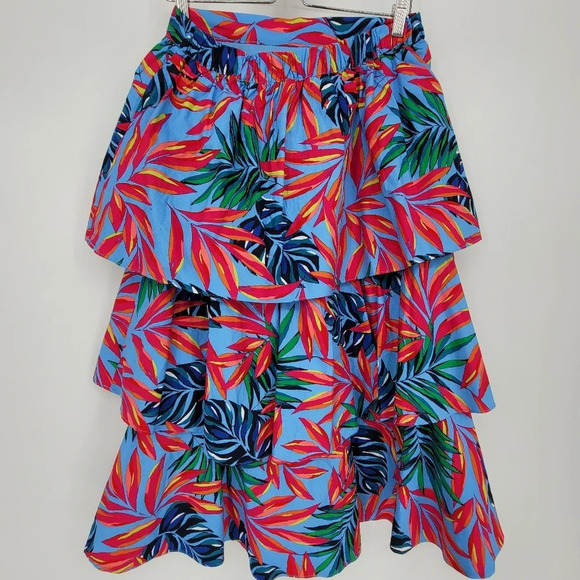 Tabitha Brown For Target Women Tropical Print Tiered Elastic Waist Skirt Medium - Picture 1 of 8